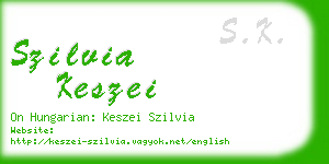 szilvia keszei business card